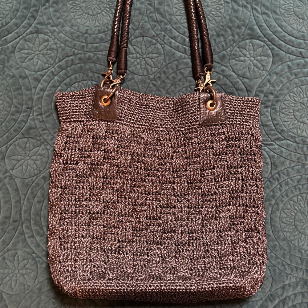 The Sak Black and White Woven Handbag